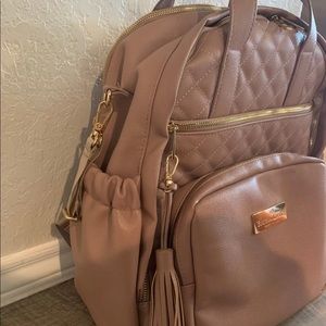 Young Living Faux Diaper baby Bag, Backpack quilted in blush